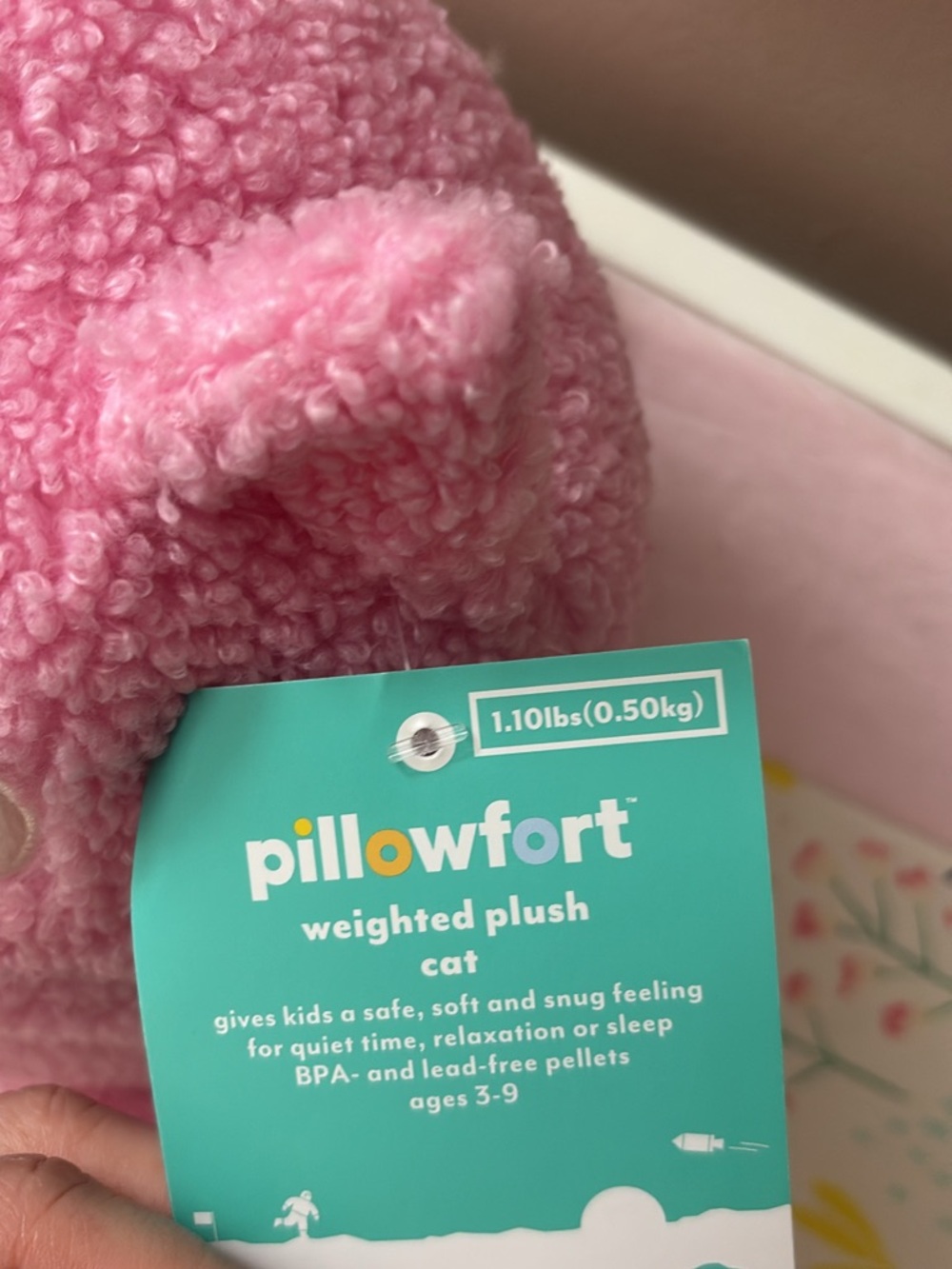 Pillowfort Pink Weighted Plush Cat - Picture 2 of 2